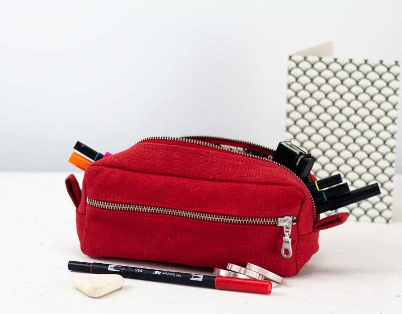 Brick case - Red cotton canvas - milloobags