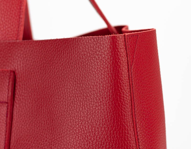 Calisto tote bag - Red pebbled leather - milloobags
