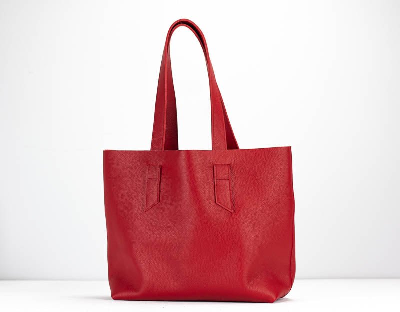 Calisto tote bag - Red pebbled leather - milloobags