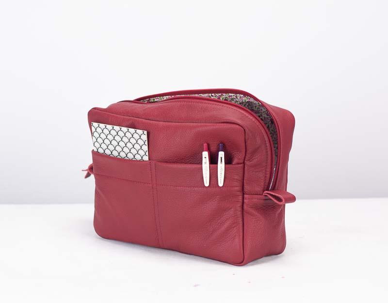 Ydra organizer - Deep red leather - milloobags