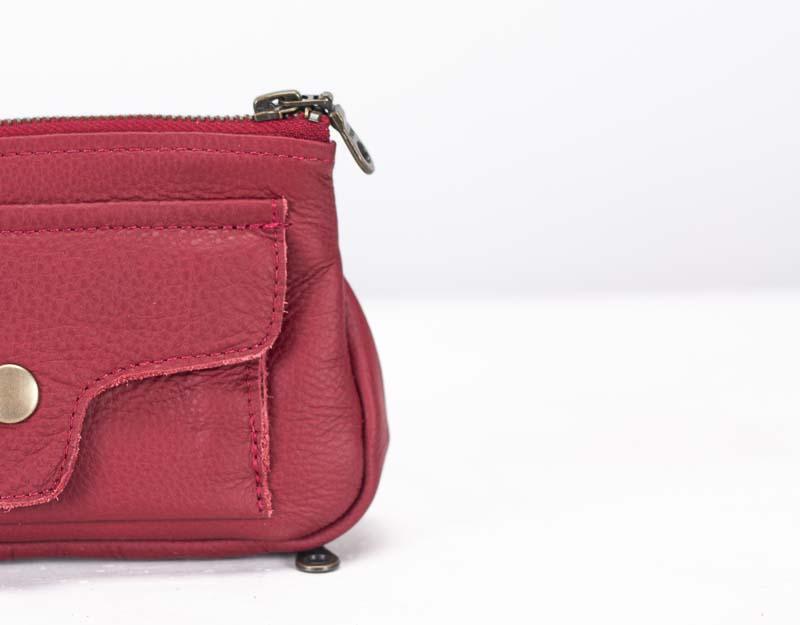 Thalia wallet - Deep red leather - milloobags