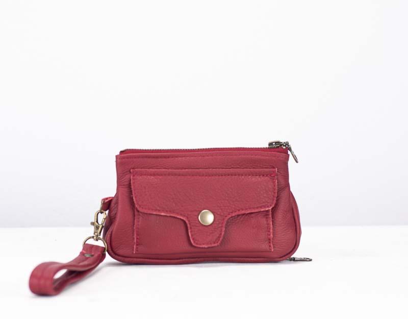 Thalia wallet - Deep red leather - milloobags