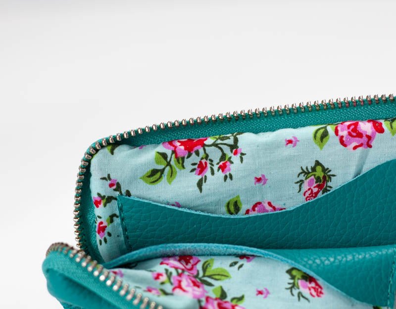Myrto wallet - Turquoise leather - milloobags