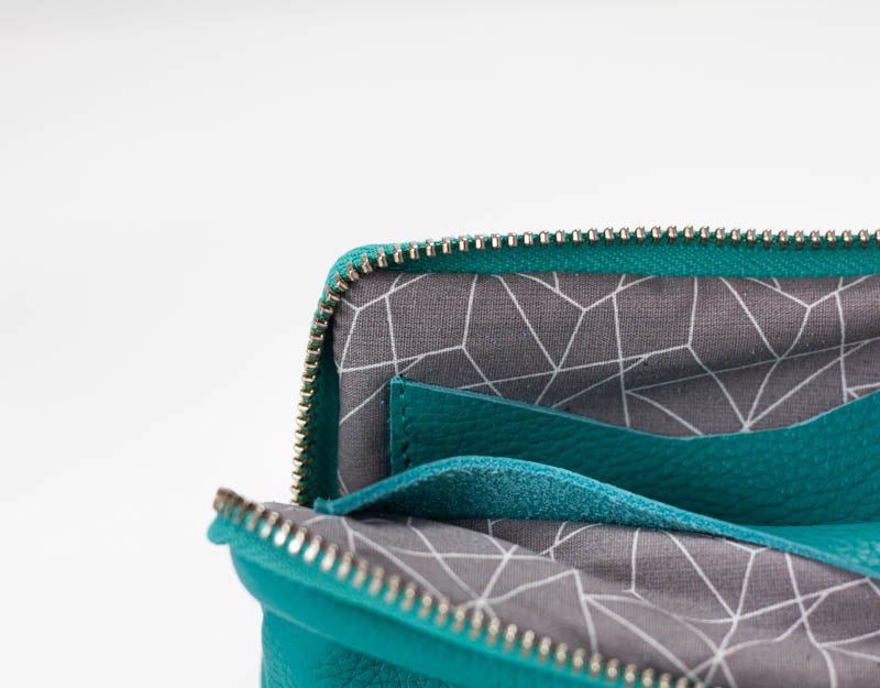 Myrto wallet - Turquoise leather - milloobags