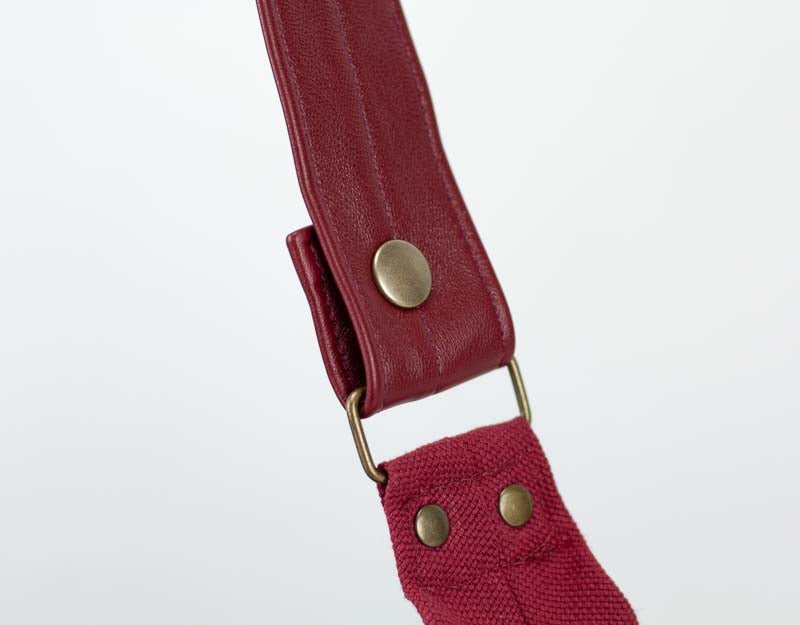 Kallia crossbody bag - Wine red canvas and leather - milloobags