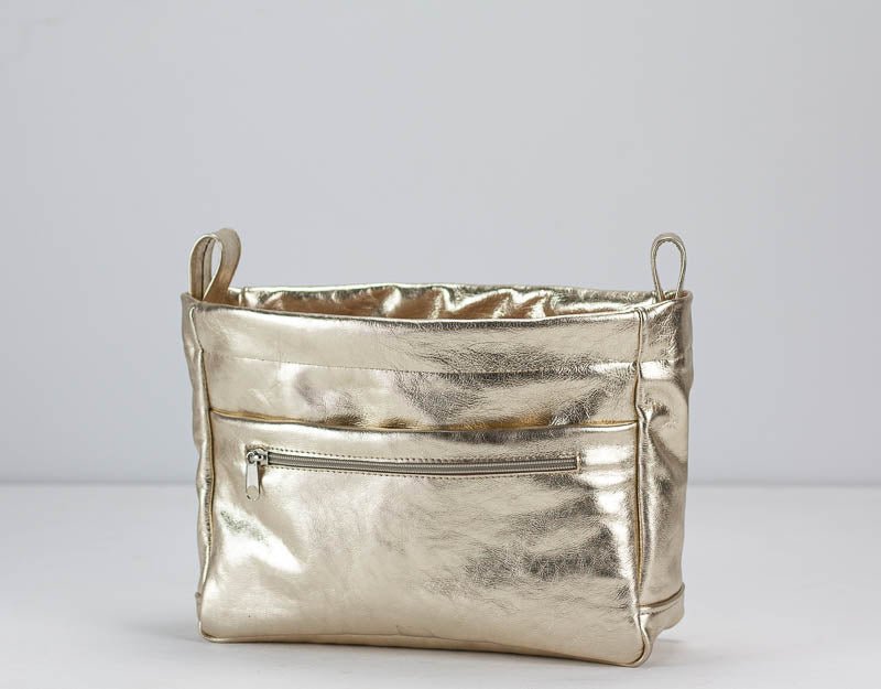 Purse Insert - Gold or Silver leather - milloobags