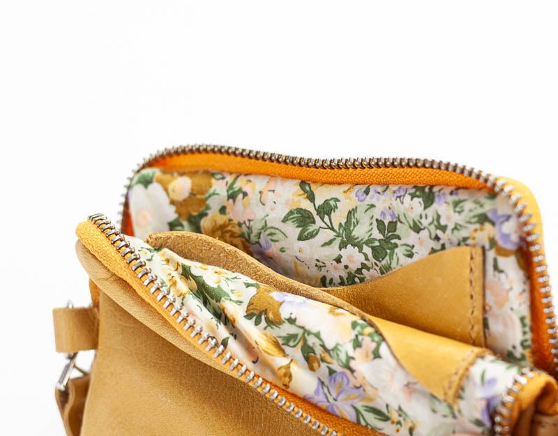 Myrto wallet - Amber yellow leather - milloobags