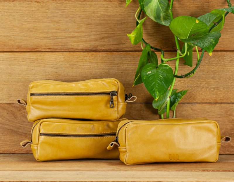 Brick case - Amber yellow leather - milloobags