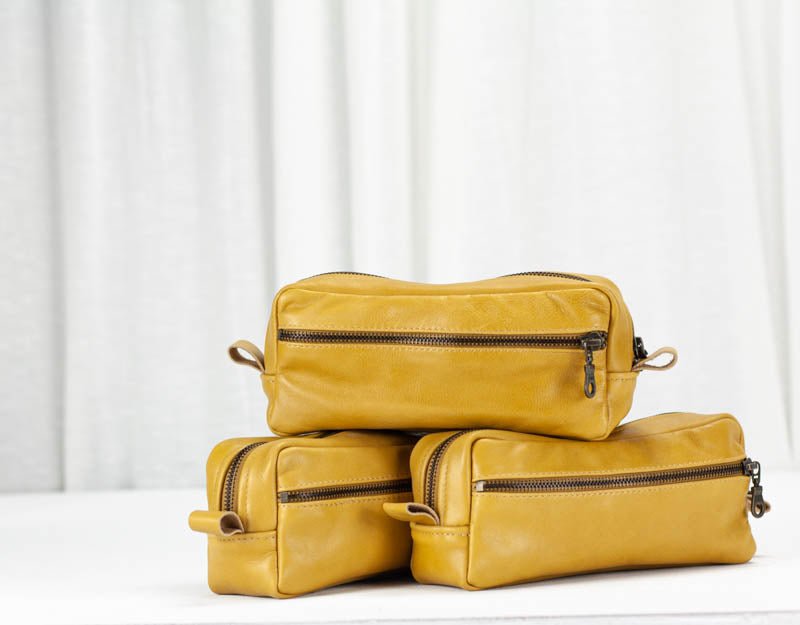 Brick case - Amber yellow leather - milloobags
